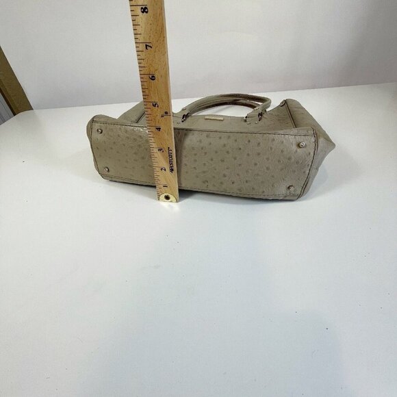 Kate Spade NY Womens Leather Ostrich Tote Bag Gray L Polka Dot Liner Zip Pocket - Picture 11 of 11